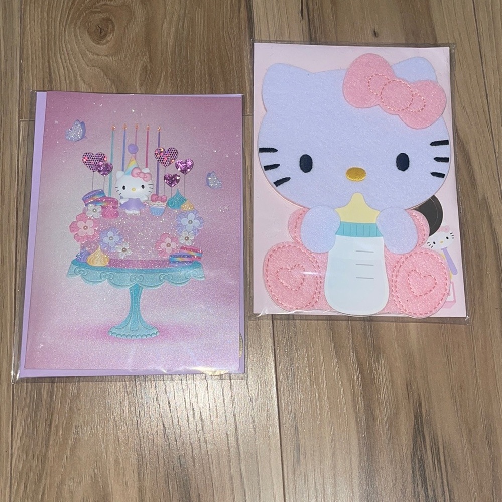 Hello Kitty Pink Baby Bottle Party Cards - Sanrio Style